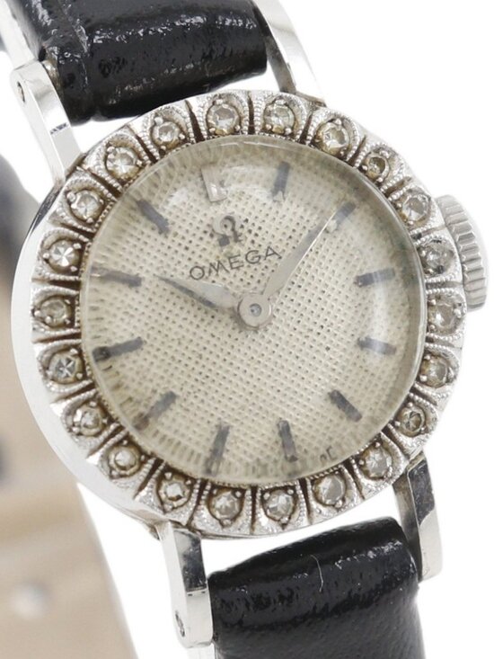 OMEGA antique Watches cal.481 whiteDial PtPlatinum/diamond/Embossed Leathe... main image 12